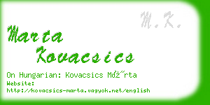 marta kovacsics business card